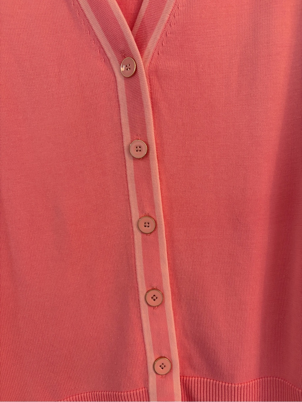 Talbots Coral Pink V-Neck Button Cardigan - Picture 4 of 6
